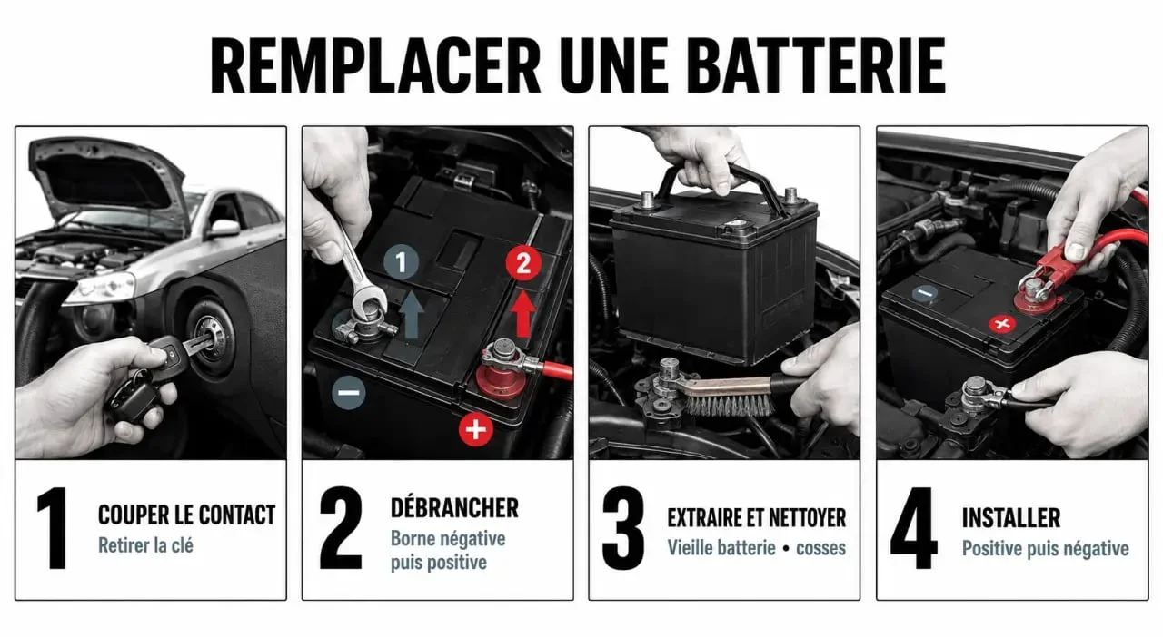 Comment changer la batterie : séquence des étapes de remplacement et ordre des bornes